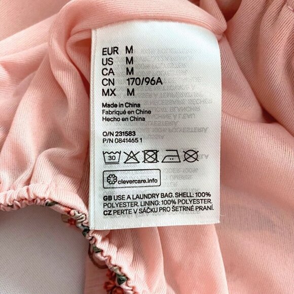 JOHANNA ORTIZ X H&M PINK FLORAL SATIN TIE-FRONT RUFFLE SLEEVELESS TOP - M - Picture 10 of 10